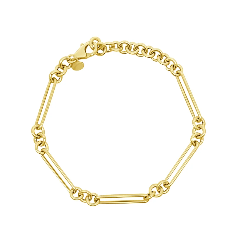 Fine bead bangles-Petite Triple Round Link Chain Bracelet