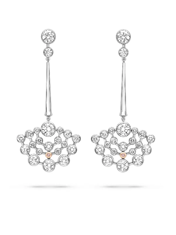 Sleek dangle earrings-Raindance Chelsea Platinum Diamond Drop Earrings