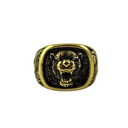 Light filigree rings-Brass x "King of the Jungle" Signet