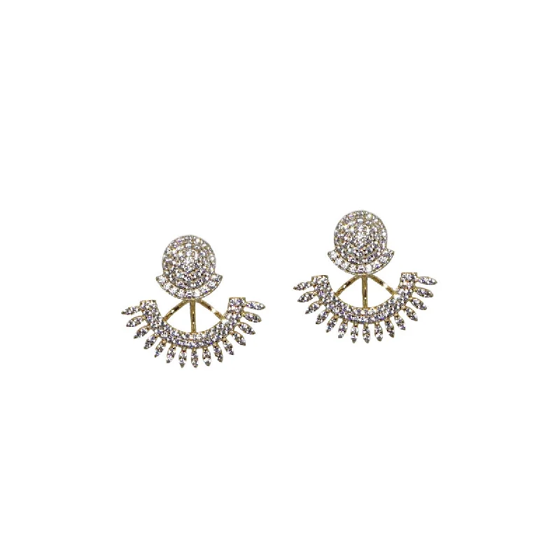 Tide theme earrings-sterling pave jacket earrings