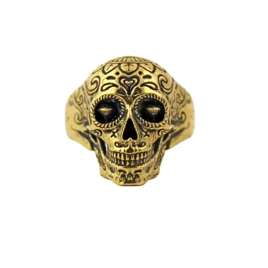 Astro birthstone rings-Brass "Sugarman" Skull Ring