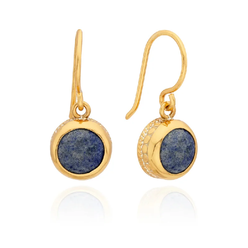 Pure stone earrings-Anna Beck Dumortierite Circle Drop Earrings