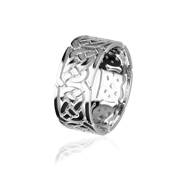 Chunky stone rings-Celtic Silver Ring XXR132