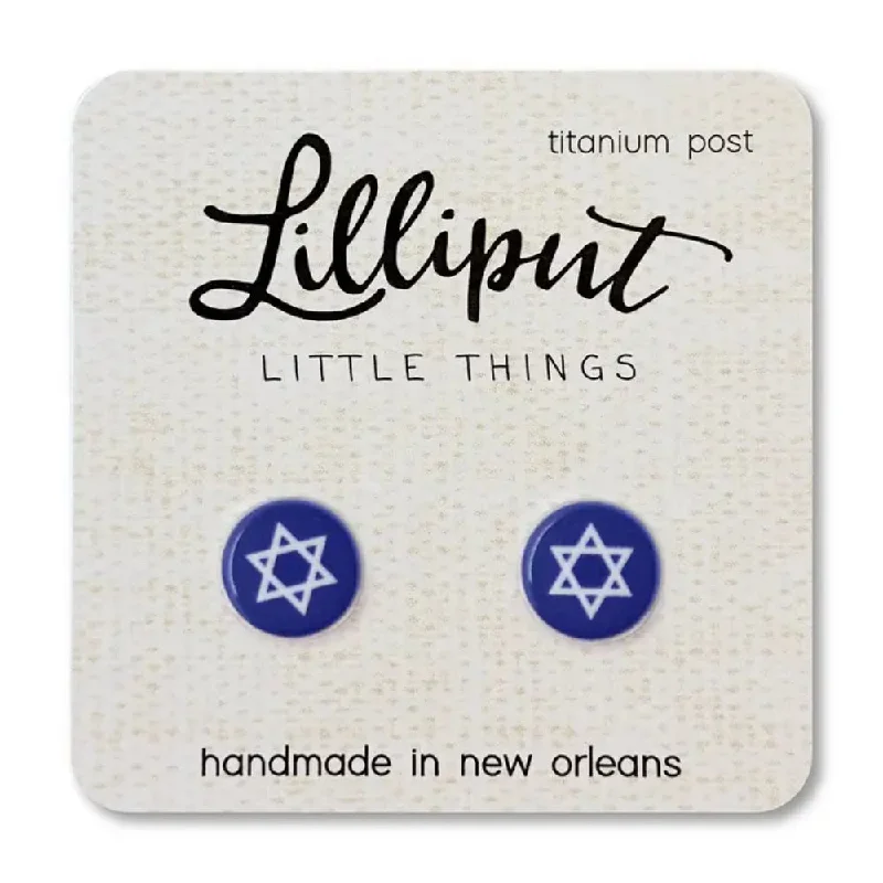 Fox wing earrings-Lilliput Little Things Star of David Earrings