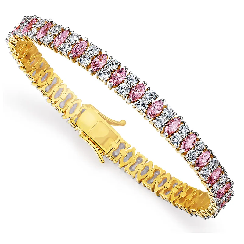 Glossy enamel bangles-Pink 'n White Delight Bracelet