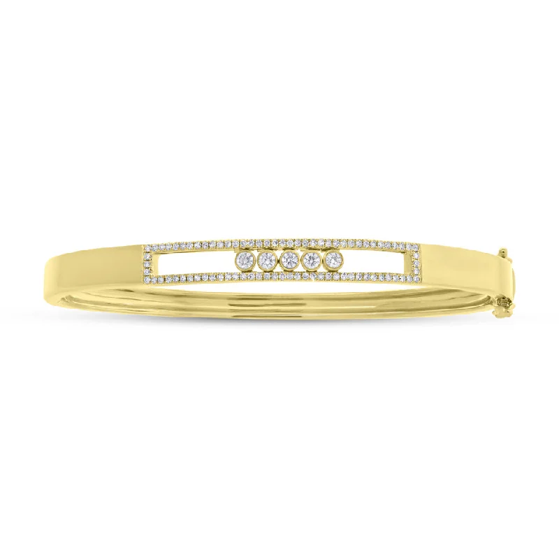 Secure clasp bangles-Diamond Bangle Bracelet