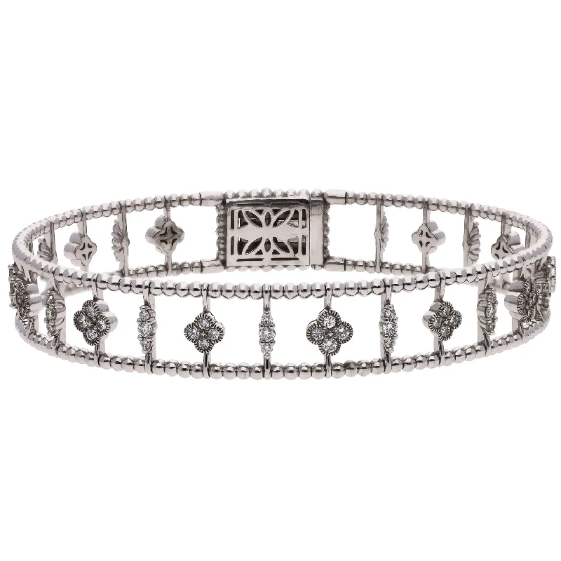 Mystic eye bangles-14K White Gold Diamond Bracelet