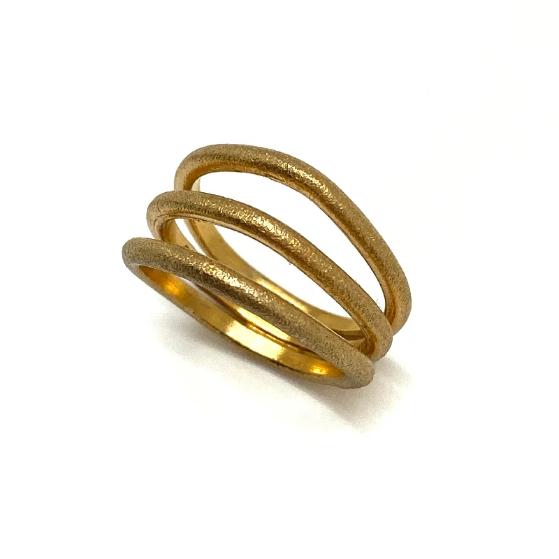 Glossy finish rings-Frosted Gold Ring