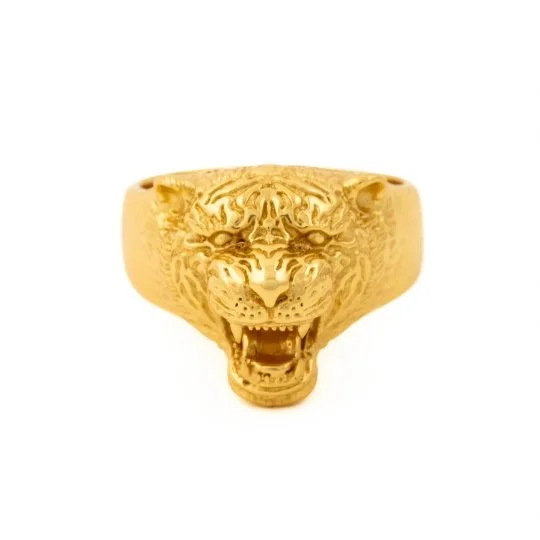 Light wood rings-Yellow Gold The "King" Signet by Kingdom