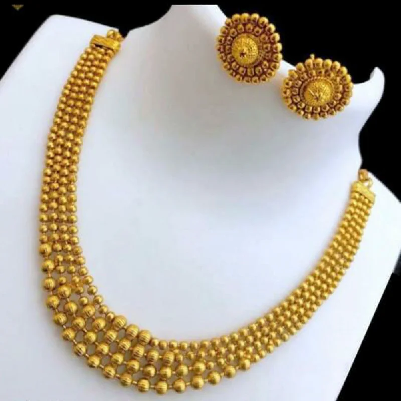 Raised disc necklaces-Sai Fashion Gold Plated Necklace Set