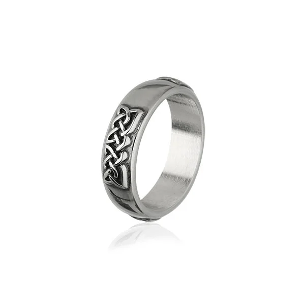 Heavy stone rings-Celtic Silver Ring XR317