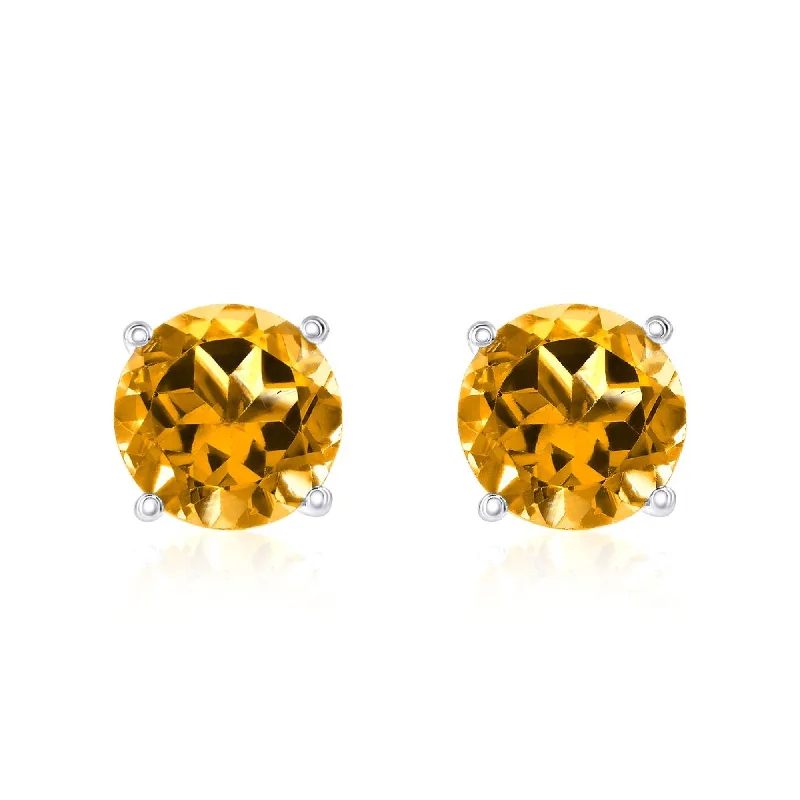 Polished charm earrings-Smyth Jewelers 14k Gold Citrine Stud Earrings