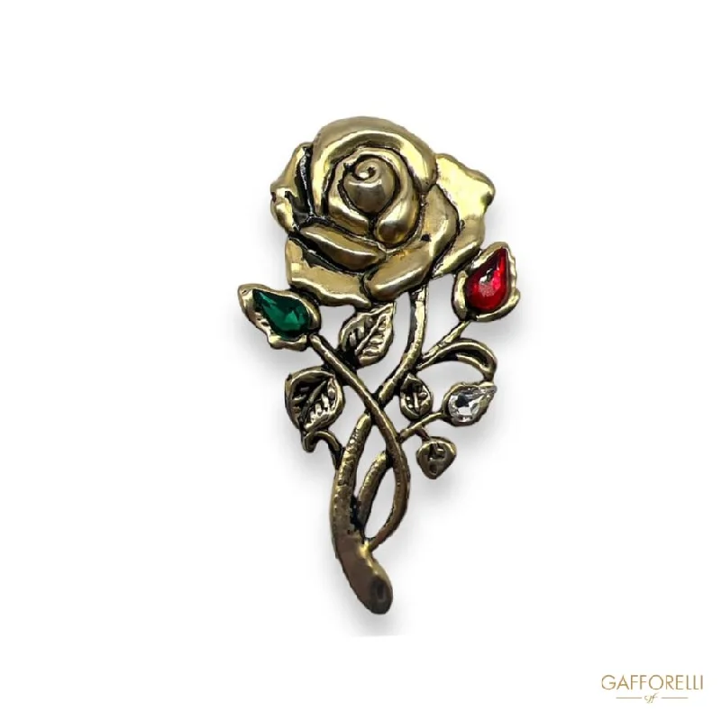 Glittering crystal brooch-Tricolor Rose Brooch- Art. A530 - Gafforelli Srl