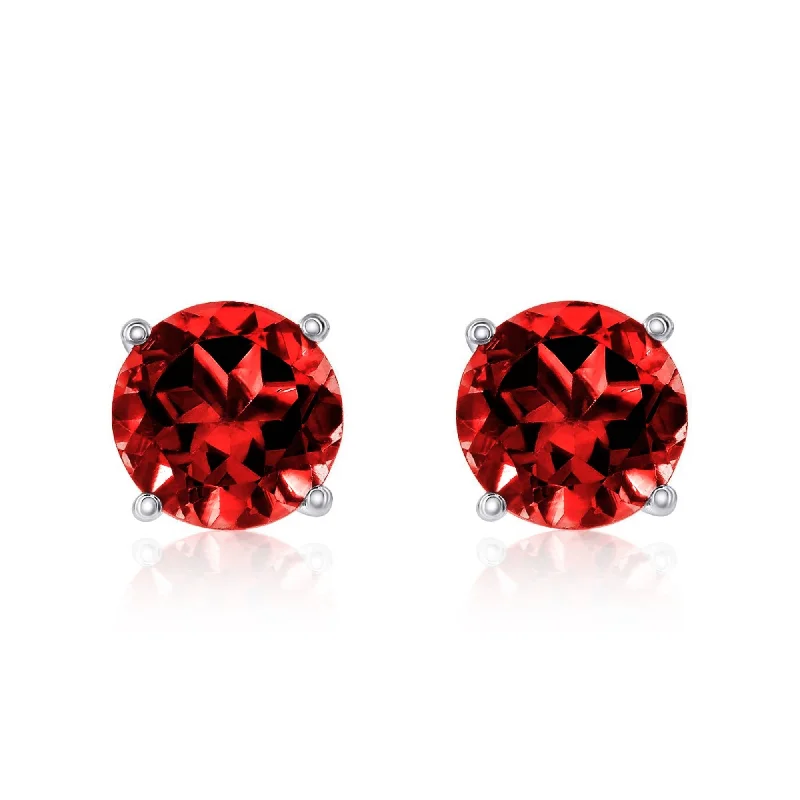 Vintage charm earrings-Smyth Jewelers 14k Gold Garnet Stud Earrings