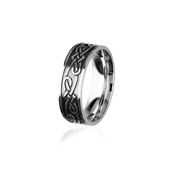 Retro flair rings-Celtic Silver Ring XR401