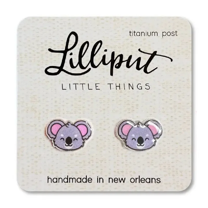 Silk fringe earrings-Lilliput Little Things Koala Earrings