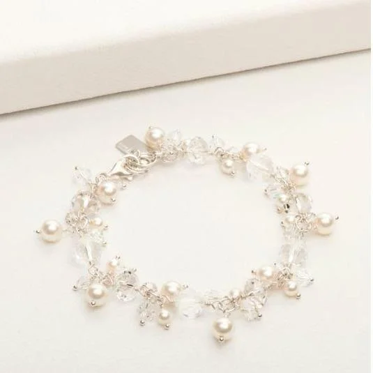 Tiny dot bangles-Crystal & Pearl Victoria Bracelet