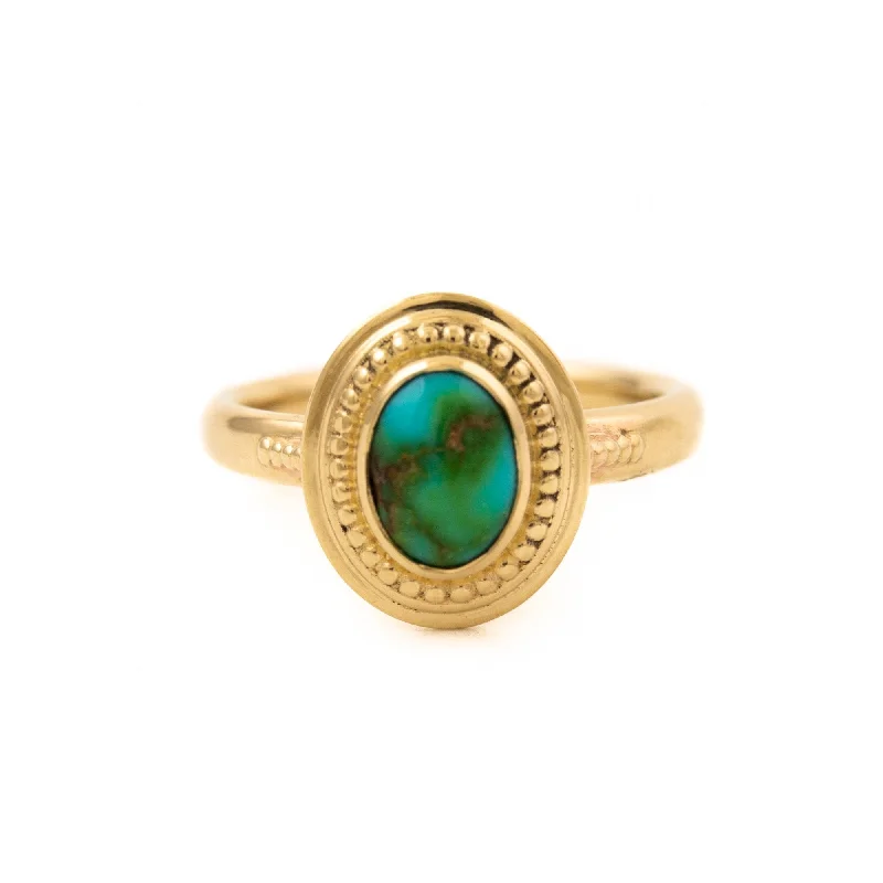 Worn texture rings-Sonoran Gold Turquoise Deco Ring