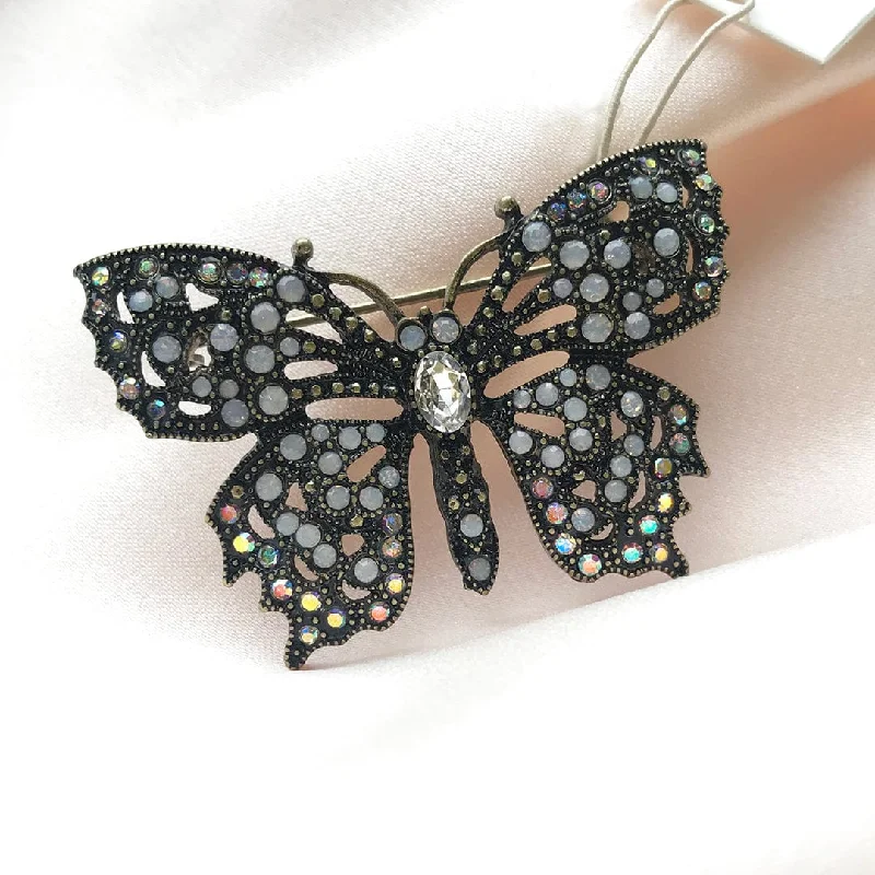 Matte texture brooch-Butterfly Crystal Brooch