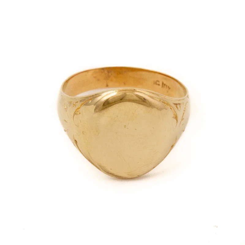 Agate gem rings-Vintage Gold Signet