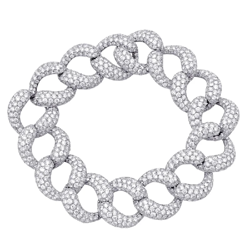 Matte cuff bangles-Diamond Link Bracelet