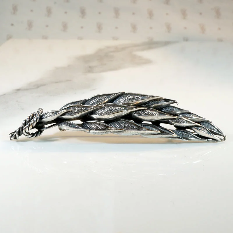 Light filigree brooch-Wheat Sheaf Brooch in Sterling Silver