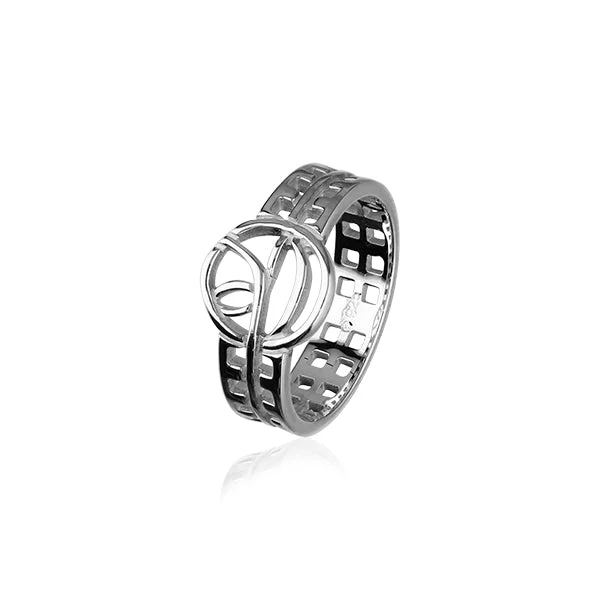 Petal carved rings-Charles Rennie Mackintosh Silver Ring R199