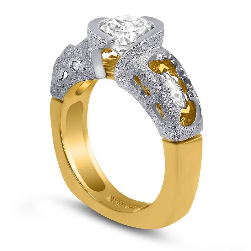 Dual-metal rings-Hidden Realms Diamond Engagement Ring