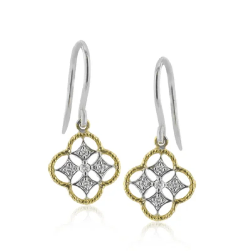 Bold cuff earrings-Simon G. 18k Trellis Earrings with Diamonds