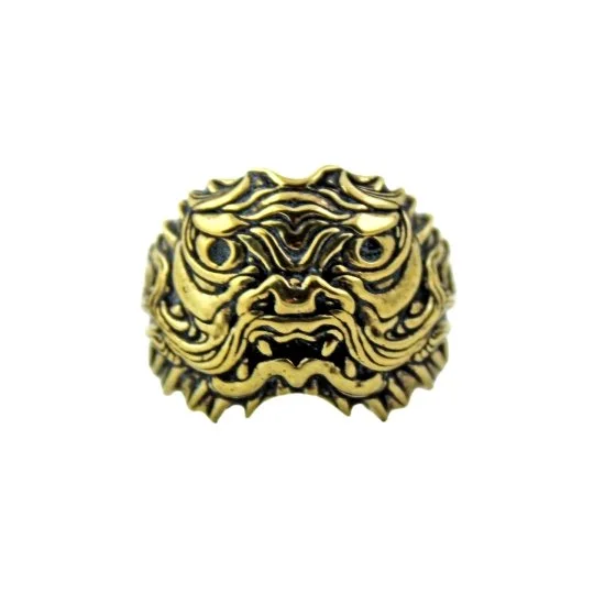 Textured letter rings-Brass "Shen-Long" Dragon Ring