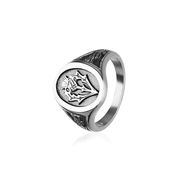 Topaz gem rings-Thistle Silver Ring R78