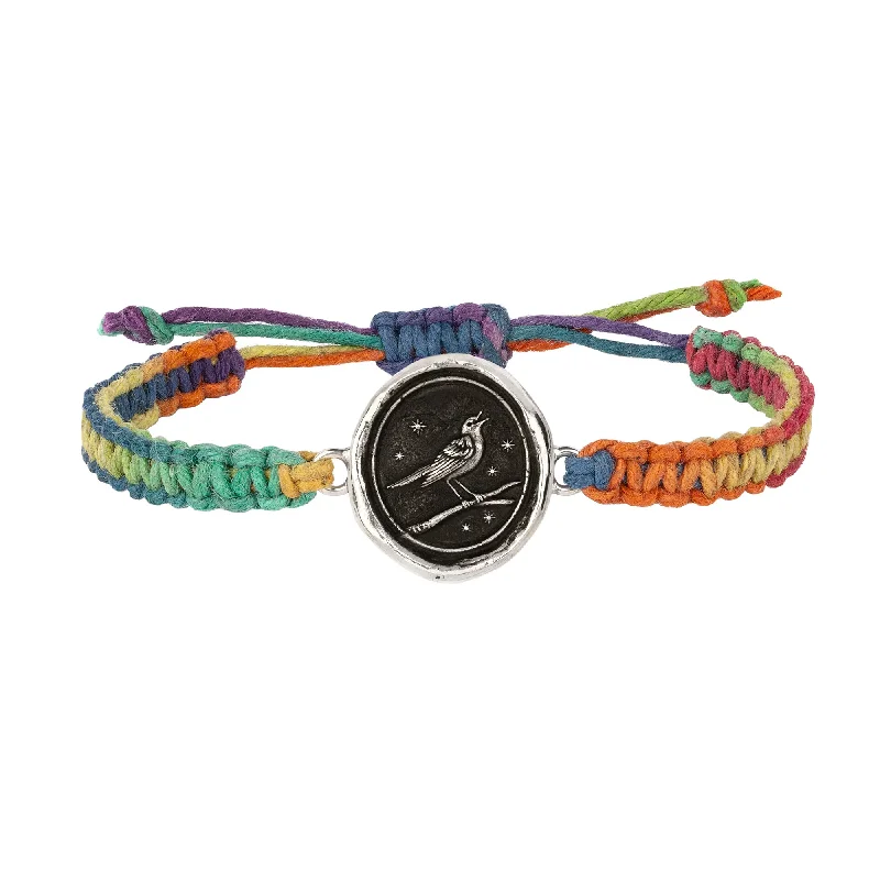 Sapphire stone bangles-Nightingale Rainbow Braided Bracelet