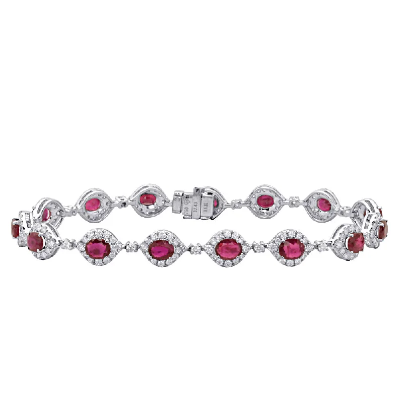 Woven cord bangles-Ruby and Diamond Bracelet