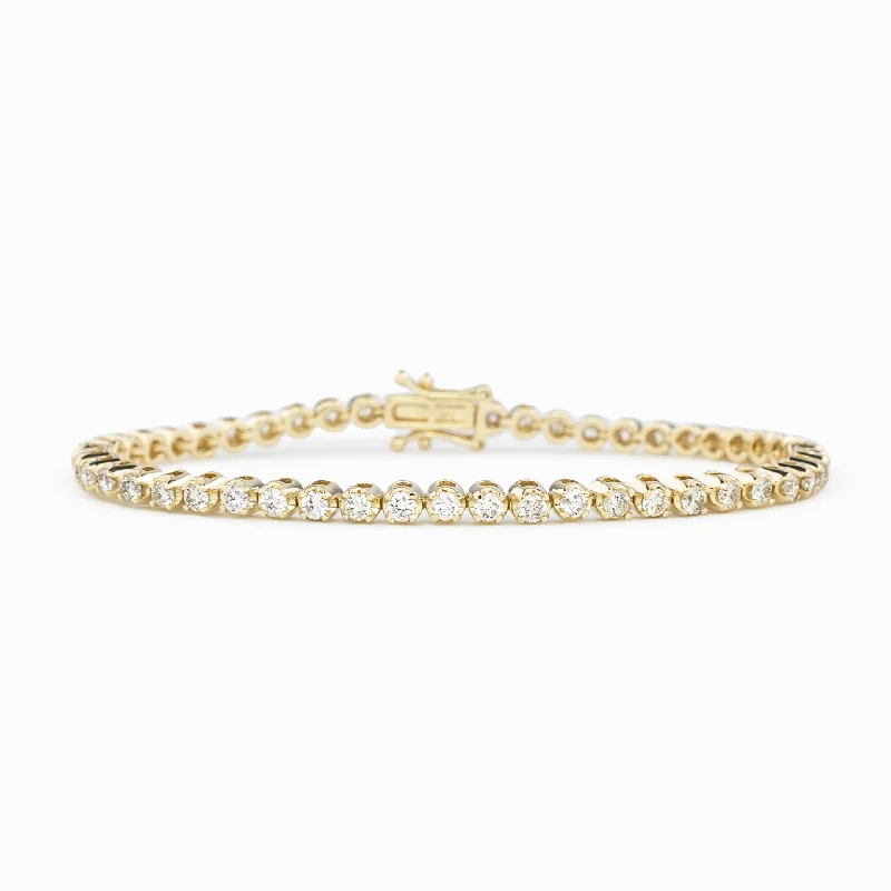 Stellar charm bangles-Diamond Illusion Tennis Bracelet 14K Yellow Gold