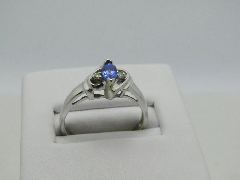 Woven cord rings-10kt Marquise Tanzanite Diamond Ring, Signed JLF, Sz 7.25, 2.48, .25ctw+