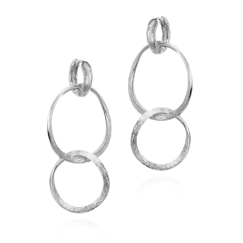 Wide hoop earrings-Jorge Revilla Florence Collection Triple Hoop Drop Earrings