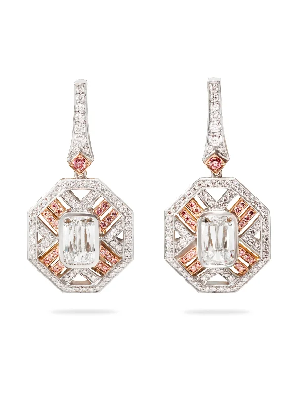 Twine bead earrings-Fifth Avenue Platinum and Rose Gold Earrings