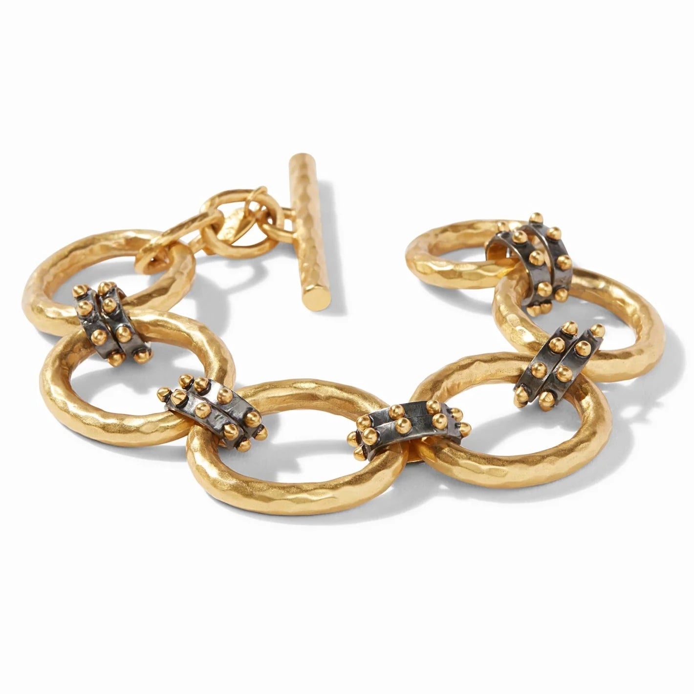 Reef knot bangles-Julie Vos 24K Gold Plated SoHo Mixed Metal Link Bracelet