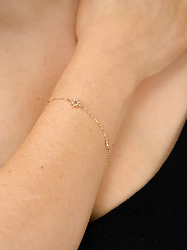 Citrine bangles-14k Gold Micro Starburst Link Bracelet