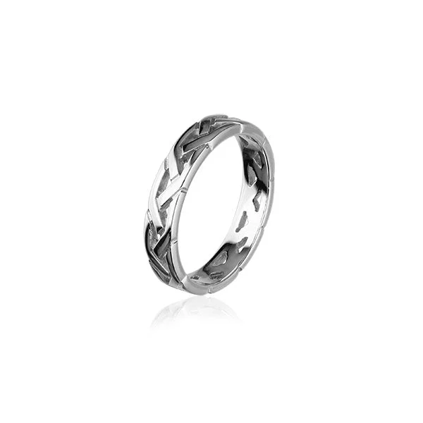 Leaf design rings-Celtic Silver Ring R156