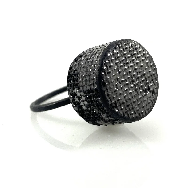 Surf inlay rings-Mesh Medallion Ring