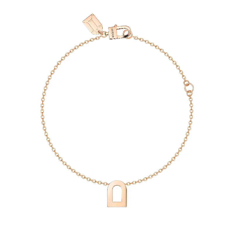 Glossy pearl bangles-L'Arc Voyage Charm PM 18k Rose Gold Chain Bracelet