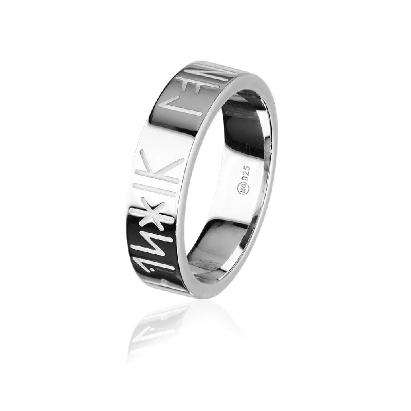 Tiny heart rings-Runic Silver Ring XXR262