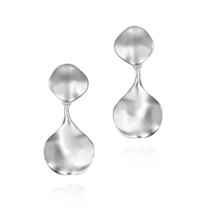 Sleek stud earrings-Jorge Revilla Aqua Collection Sterling Silver Earrings