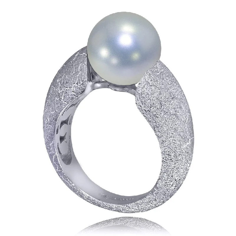 Oval stone rings-Gold Ring with White Pearl