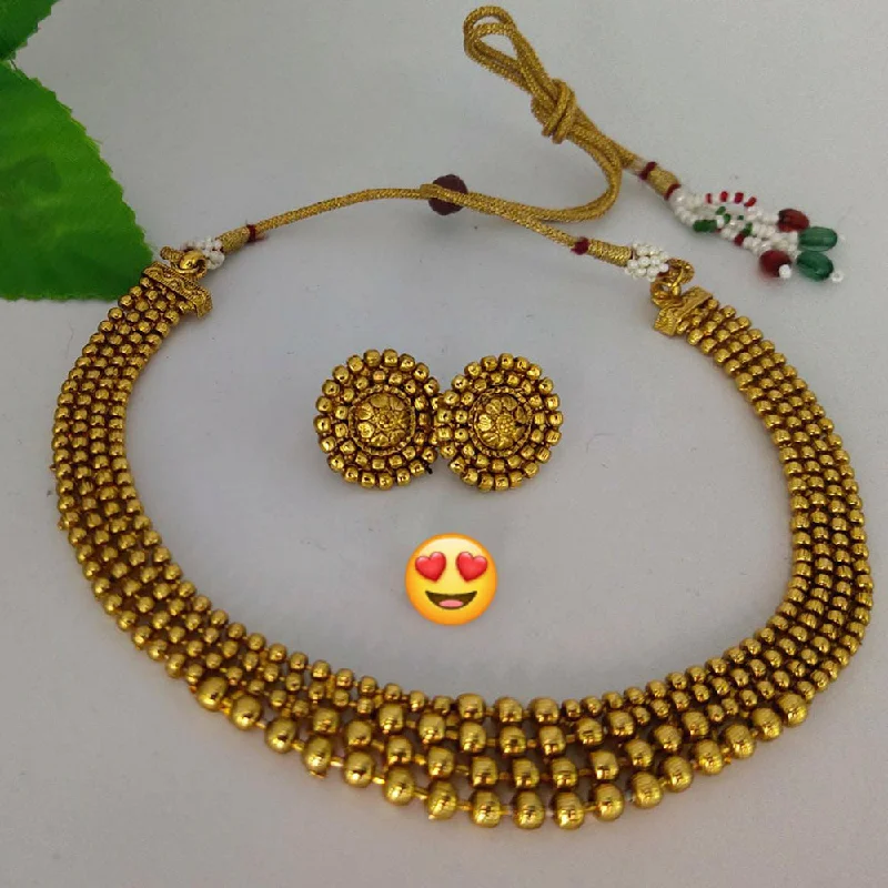 Victorian style necklaces-Sai Fashion Gold Plated Necklace Set