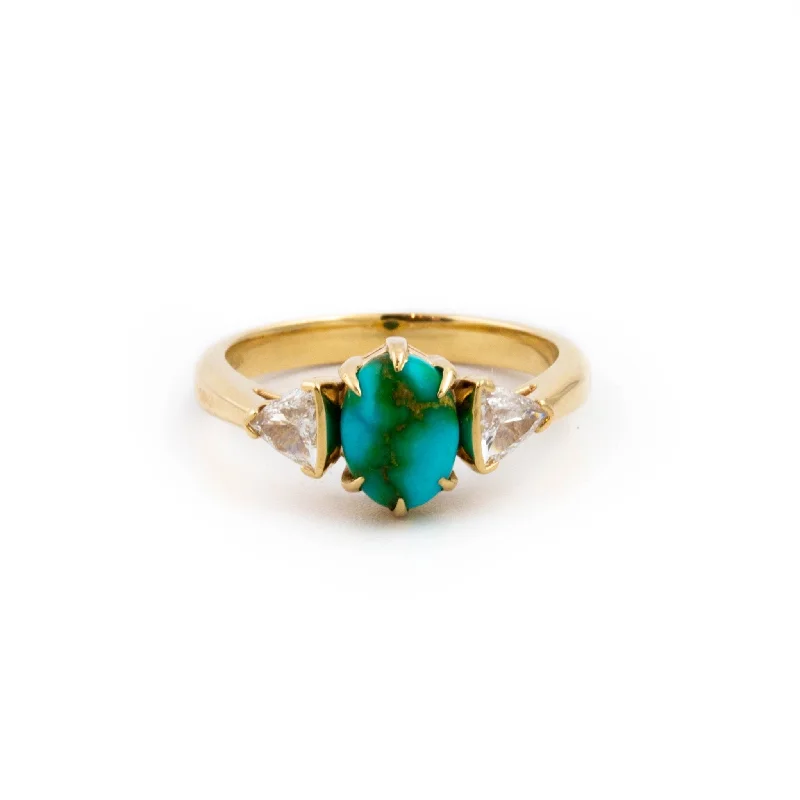 Light clay rings-Dreamy Turquoise Diamond Ring