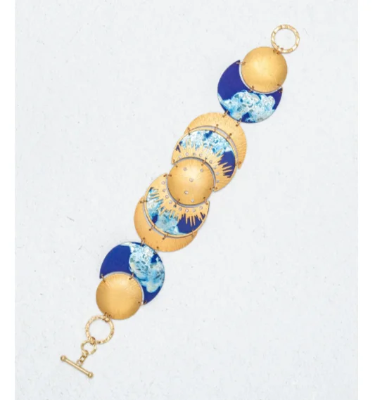 Tiny dot bangles-'Selena' Midnight Blue Bracelet