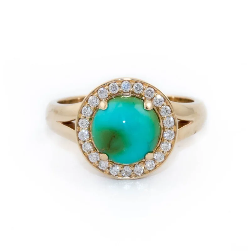 Pinch band rings-Luna Blue Turquoise Ring