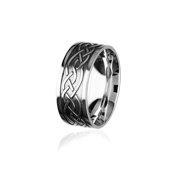 Matte band rings-Celtic Silver Ring XR403